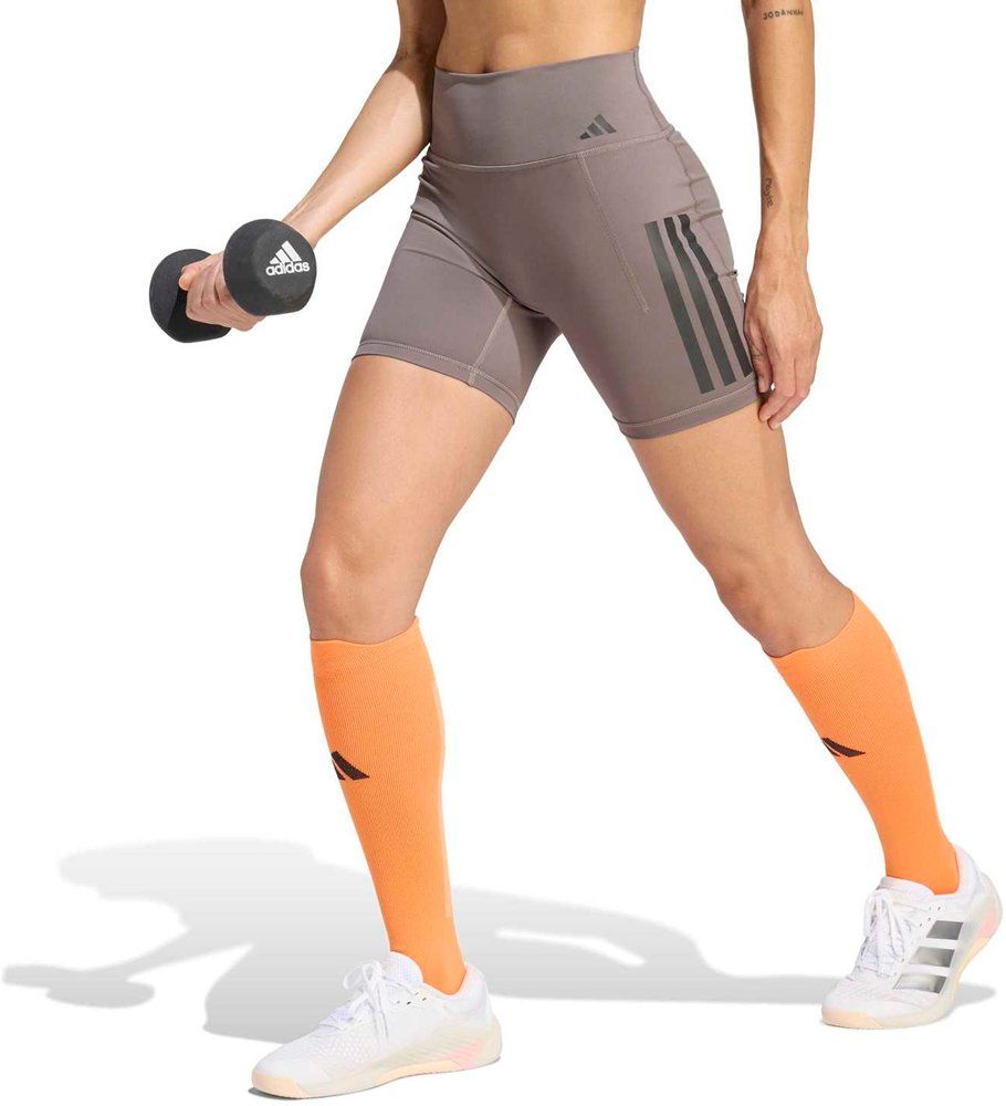 ADIDAS Damen Tight Optime Workout 3-Streifen Kurze (Länge 5 Zoll)