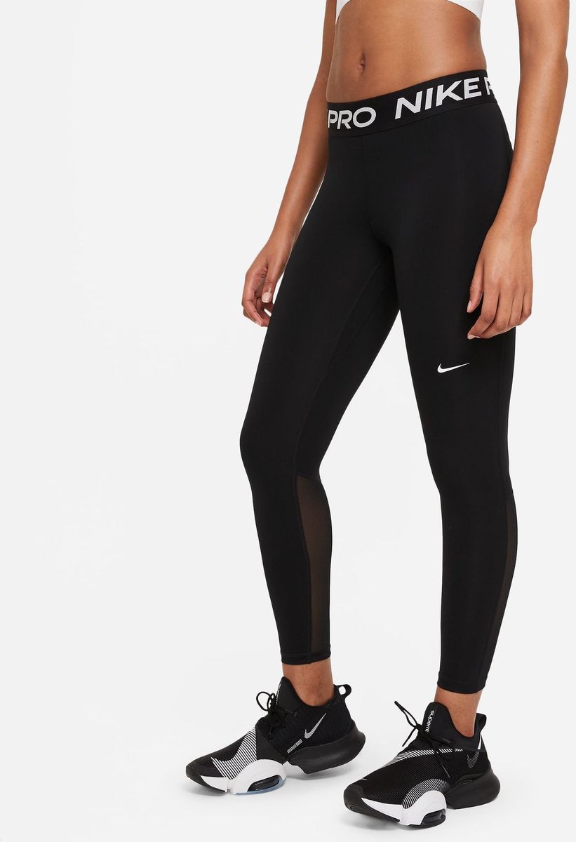NIKE Damen Tight Nike Pro Women's Mid-Rise Mesh-Pane
