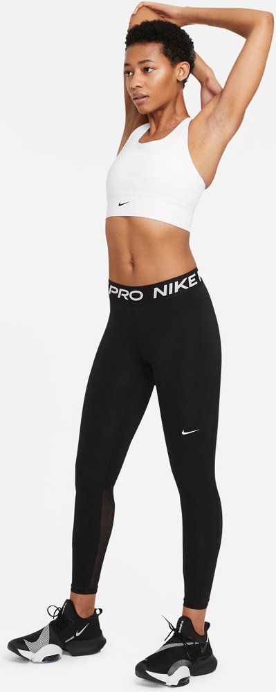 NIKE Damen Tight Nike Pro Women's Mid-Rise Mesh-Pane