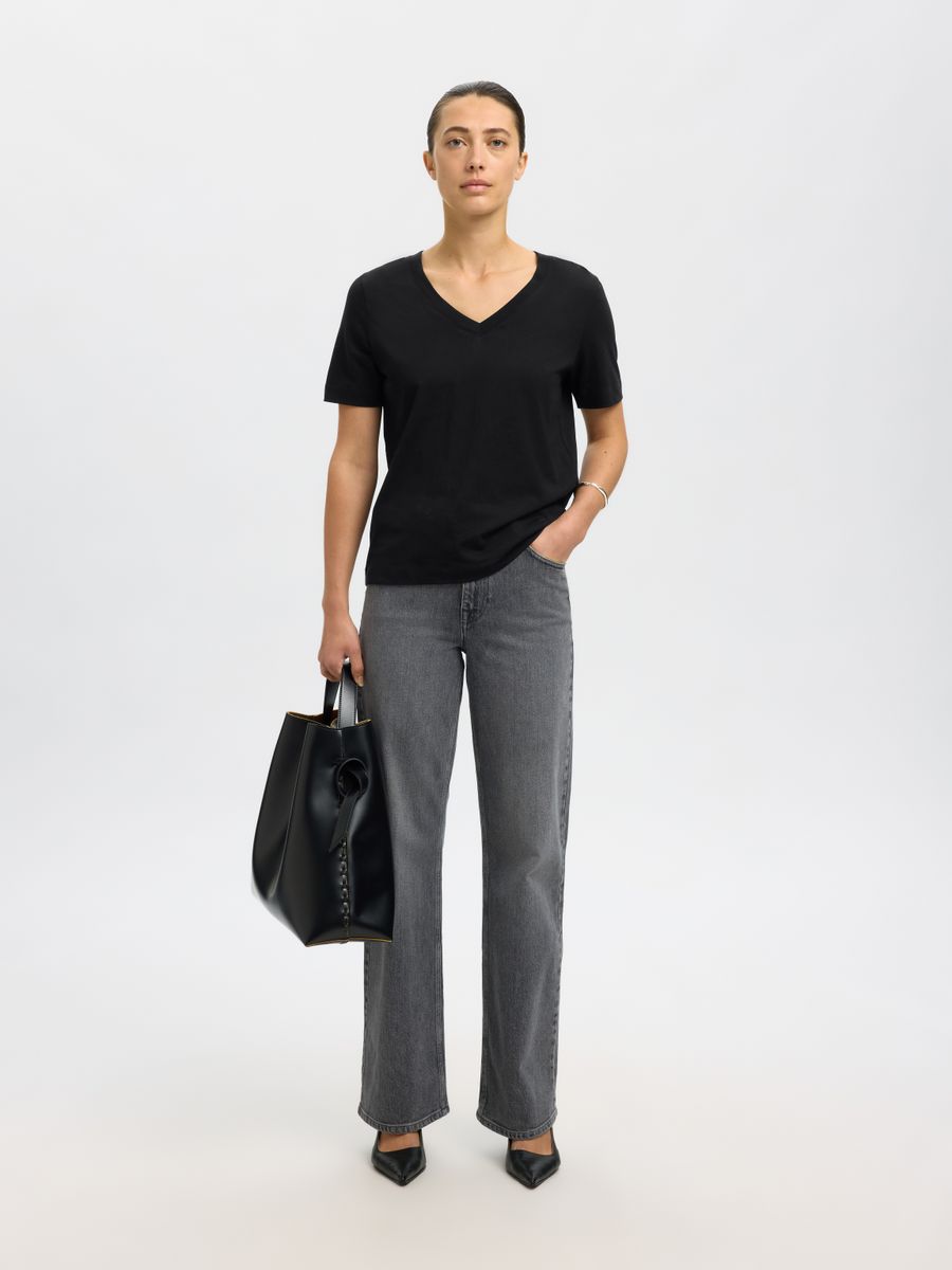 SLWESSENTIAL SS V-NECK TEE NOOS