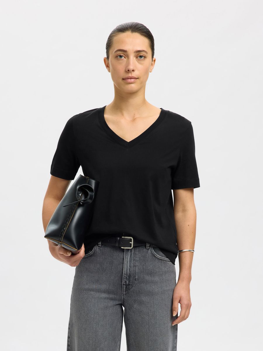 SLWESSENTIAL SS V-NECK TEE NOOS