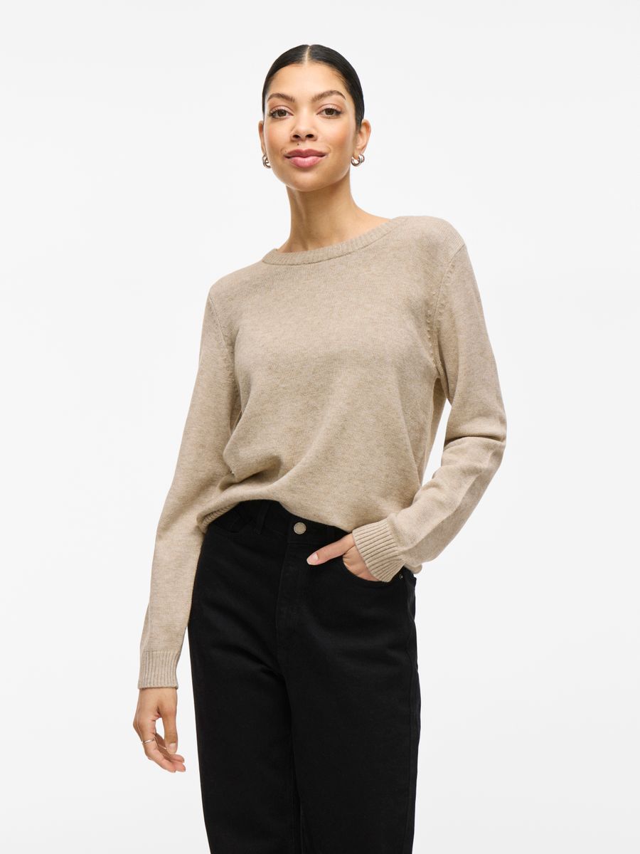 VIRIL O-NECK L/S KNIT TOP - NOOS