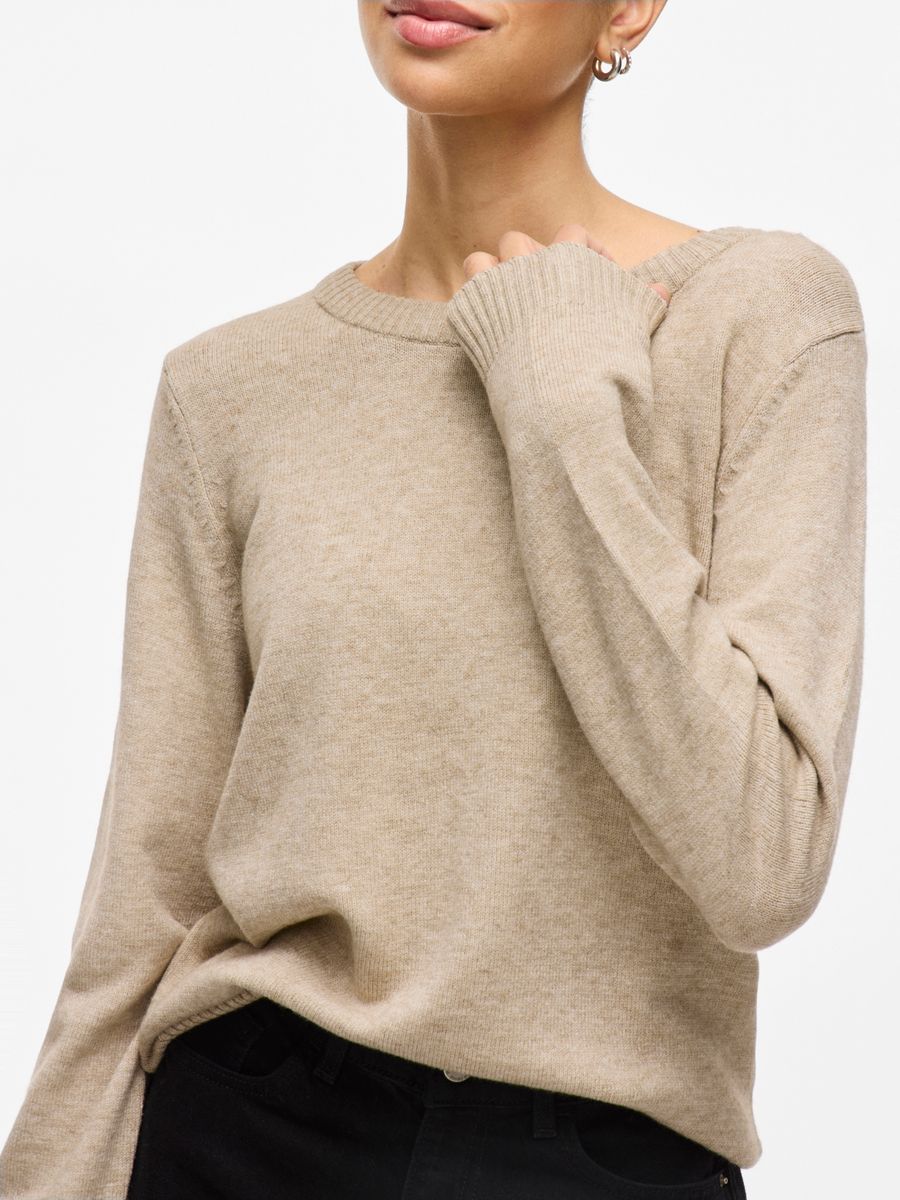 VIRIL O-NECK L/S KNIT TOP - NOOS