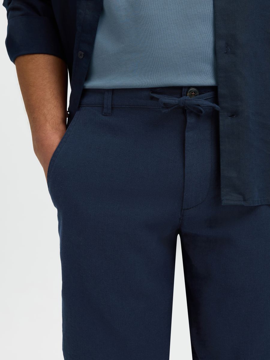 SLHREGULAR-BRODY LINEN BLD SHORTS N