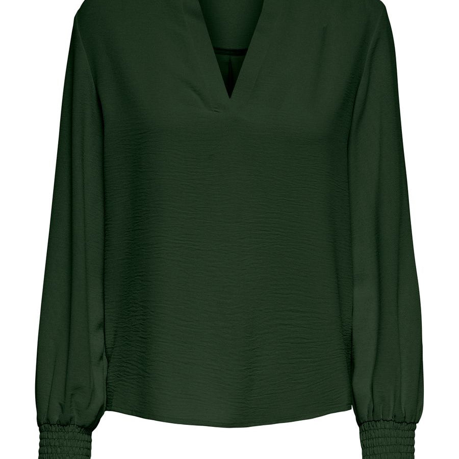 ONLMETTE V-NECK LS SMOCK TOP NOOS WVN