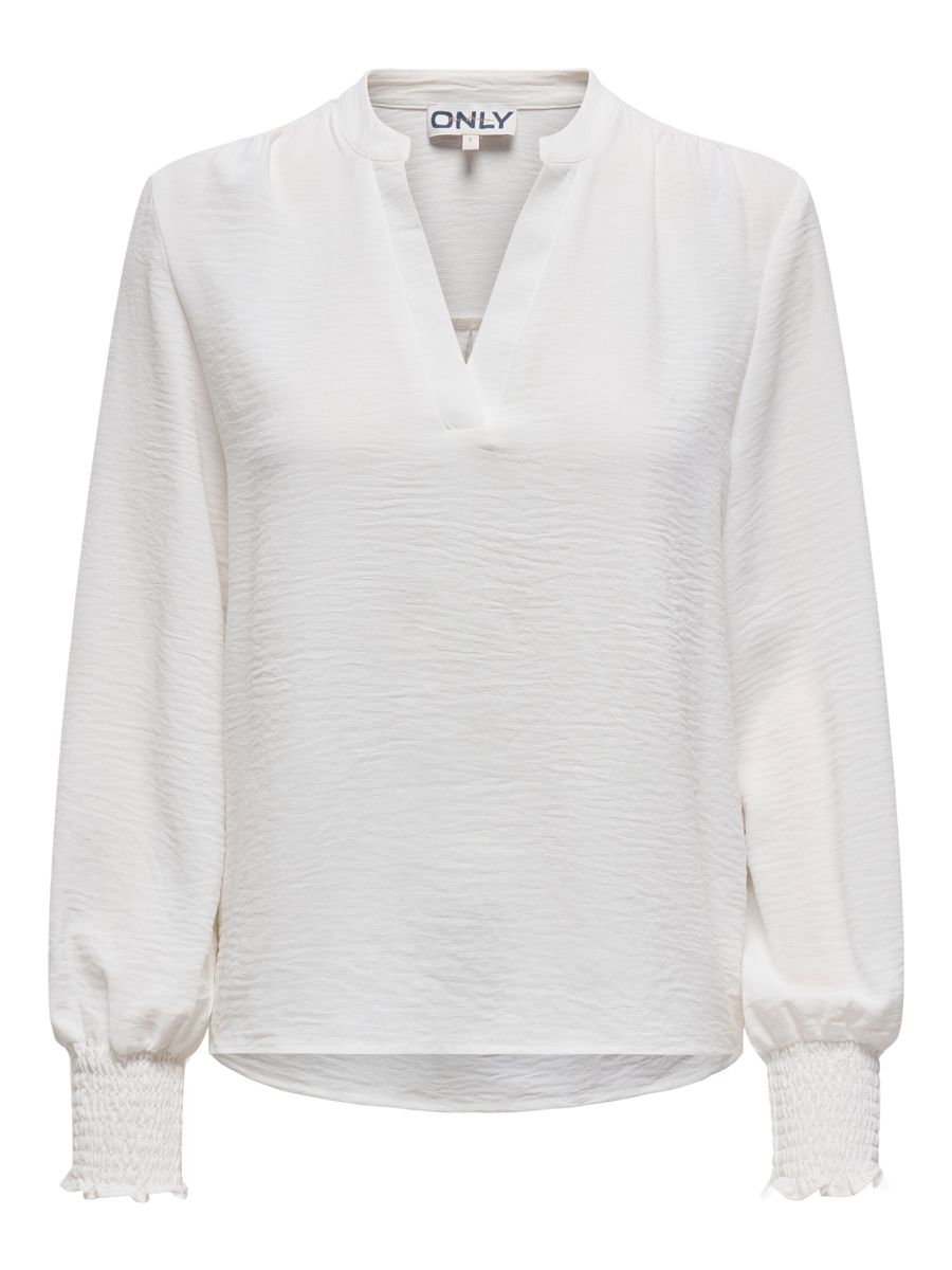 ONLMETTE V-NECK LS SMOCK TOP NOOS W
