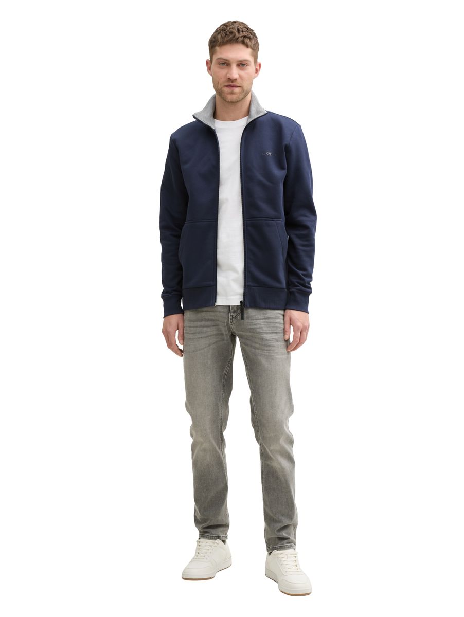 printed stand-up sweat jacket
