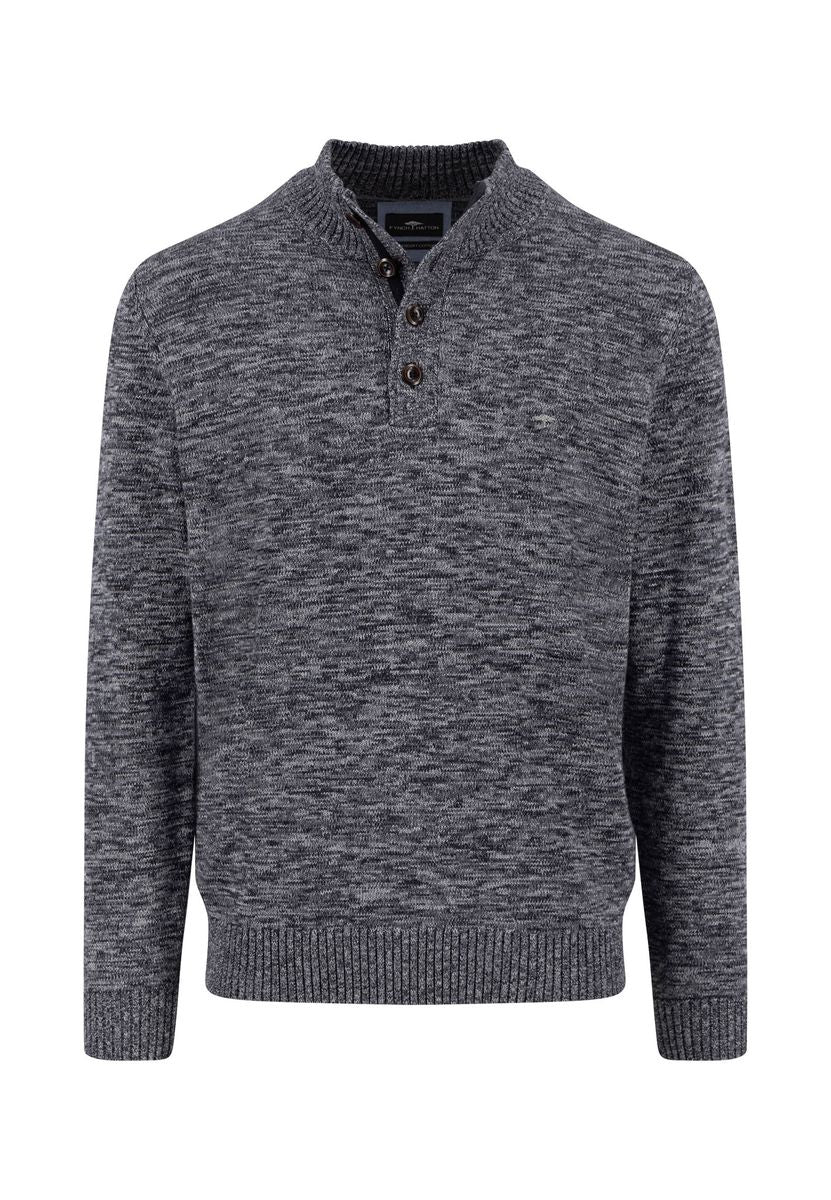 Buttoned Troyer, twisted mouliné