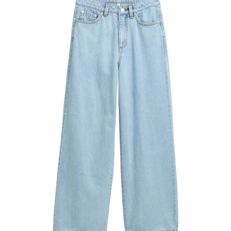 wide leg denim pants