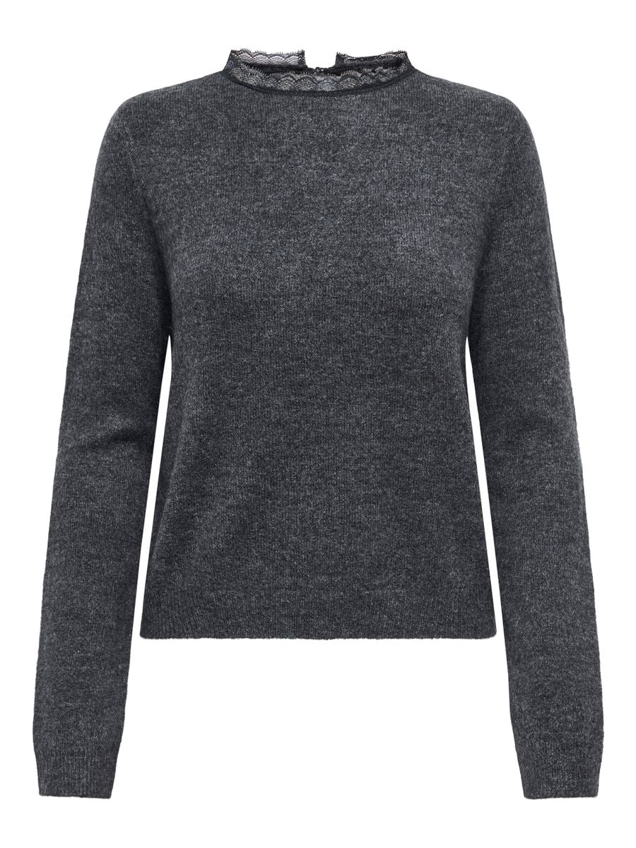 ONLTAMMY LS LACE MIX O-NECK BF KNT