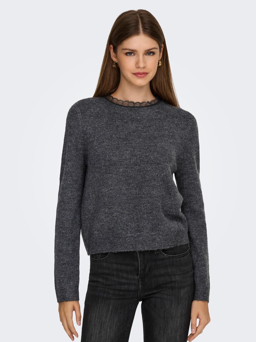 ONLTAMMY LS LACE MIX O-NECK BF KNT
