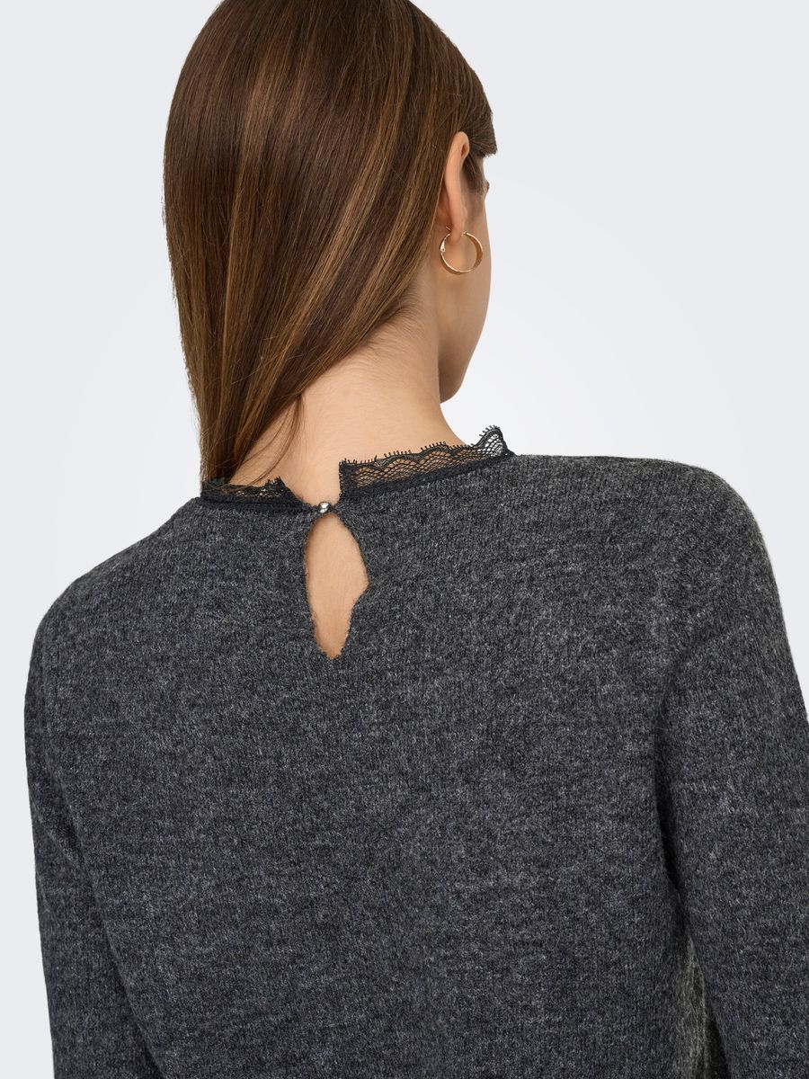 ONLTAMMY LS LACE MIX O-NECK BF KNT