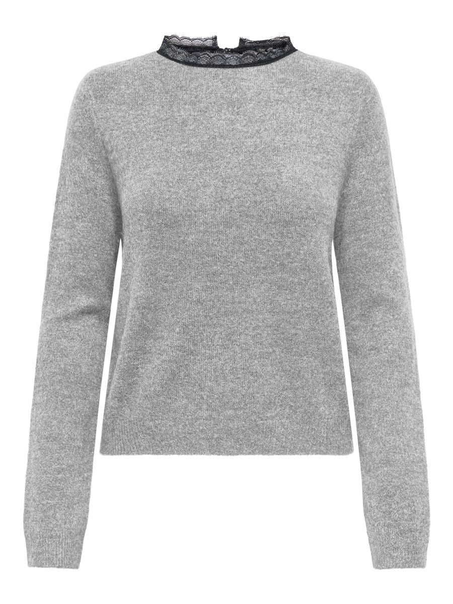 ONLTAMMY LS LACE MIX O-NECK BF KNT