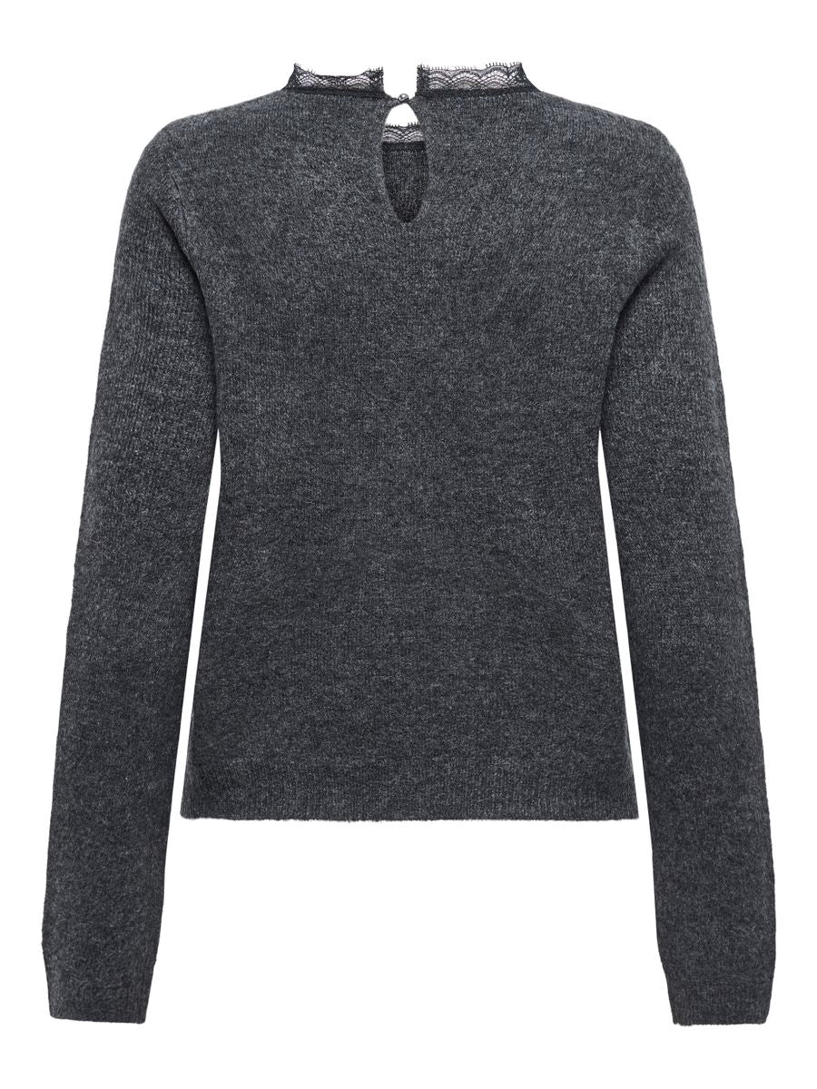 ONLTAMMY LS LACE MIX O-NECK BF KNT