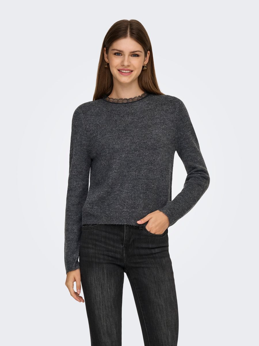 ONLTAMMY LS LACE MIX O-NECK BF KNT