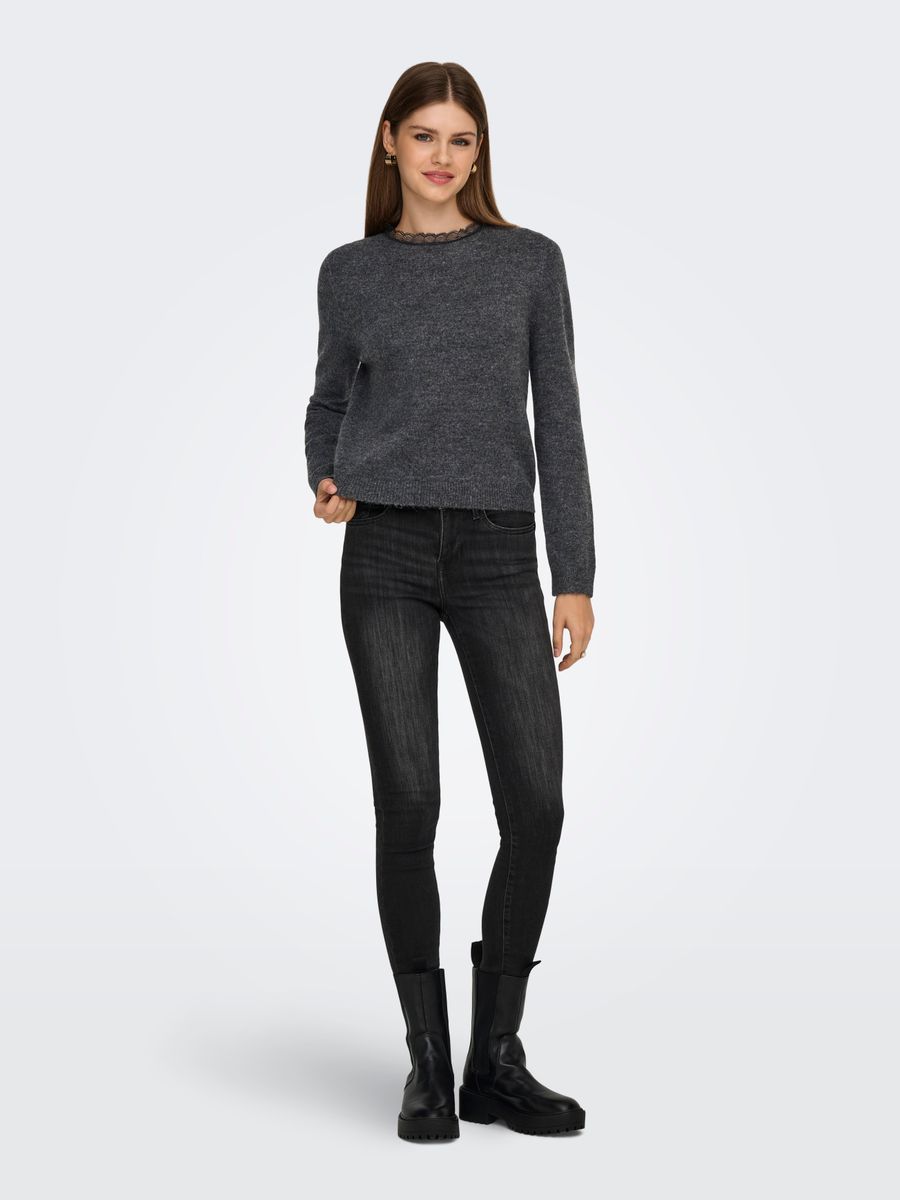 ONLTAMMY LS LACE MIX O-NECK BF KNT