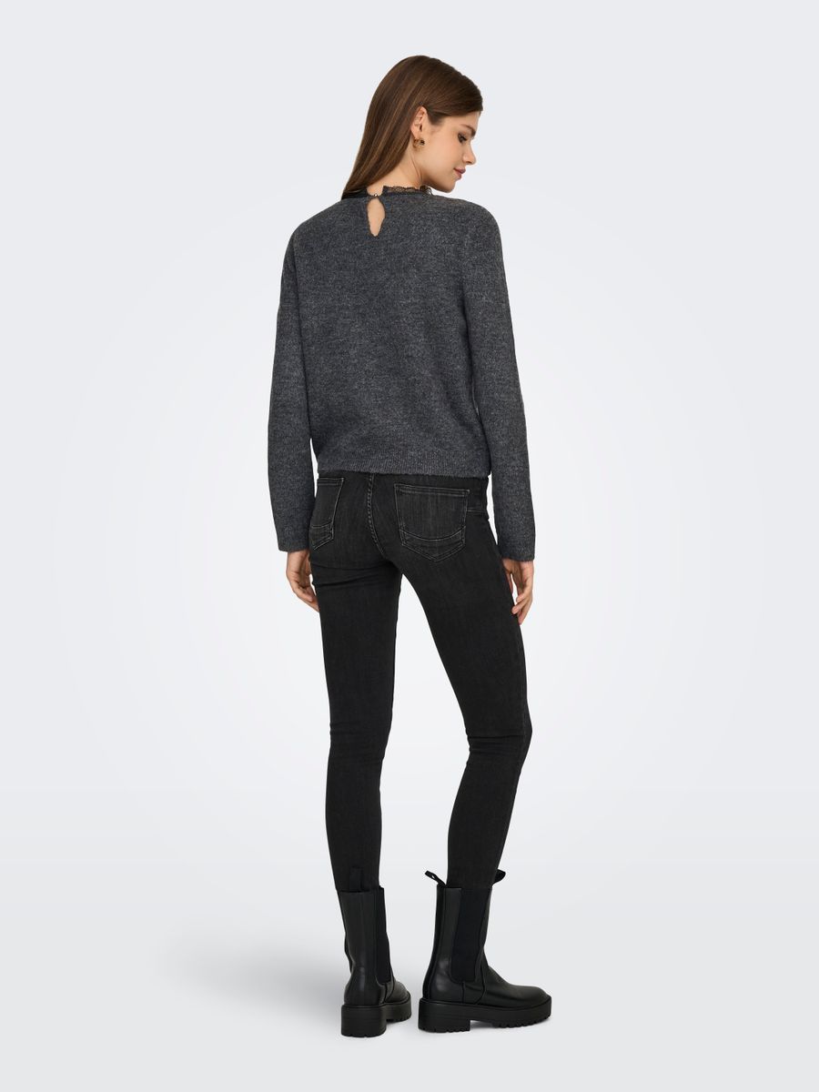 ONLTAMMY LS LACE MIX O-NECK BF KNT