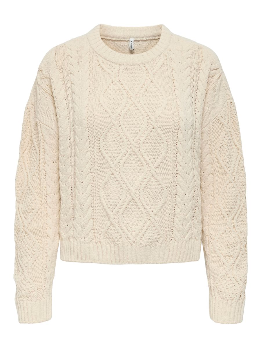 ONLELLY LIFE LS CABLE O-NECK CC KNT