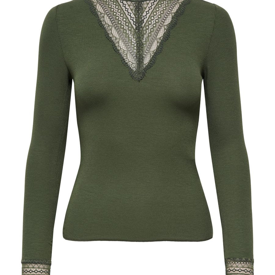 ONLTILDE L/S HIGH NECK LACE TOP JRS NOOS