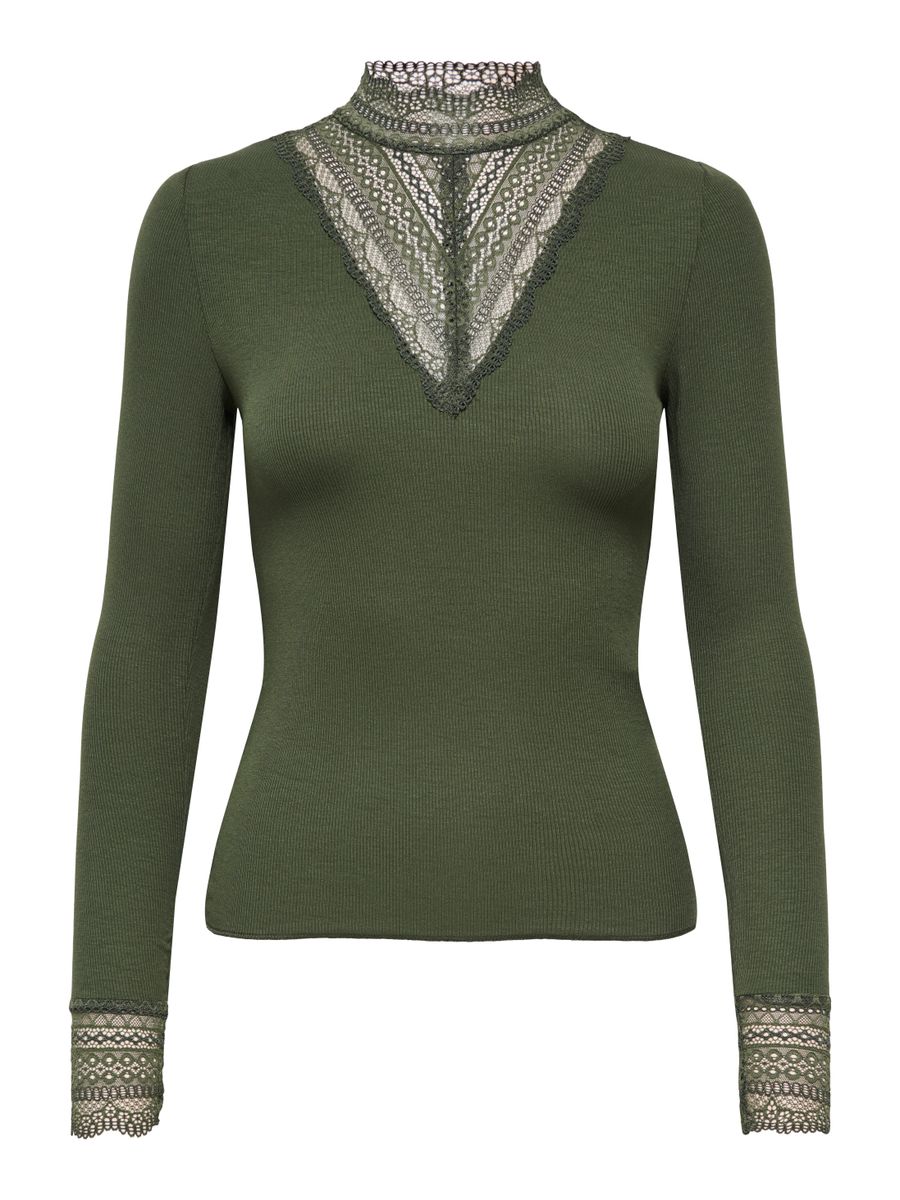 ONLTILDE L/S HIGH NECK LACE TOP JRS NOOS
