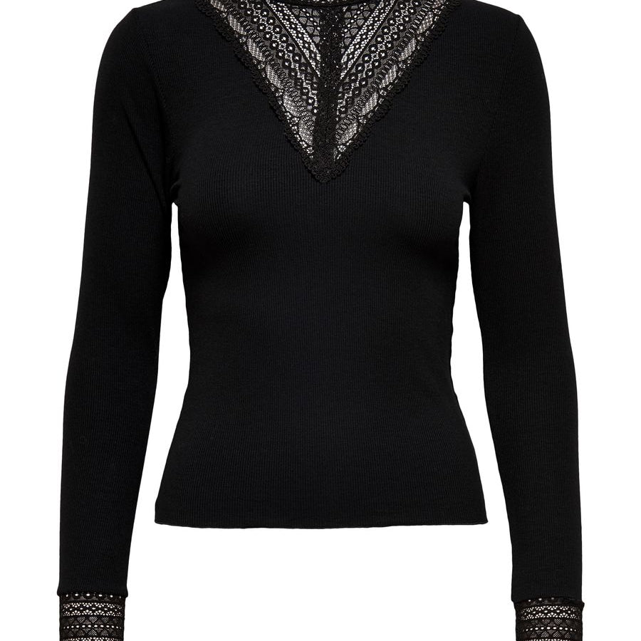 ONLTILDE L/S HIGH NECK LACE TOP JRS
