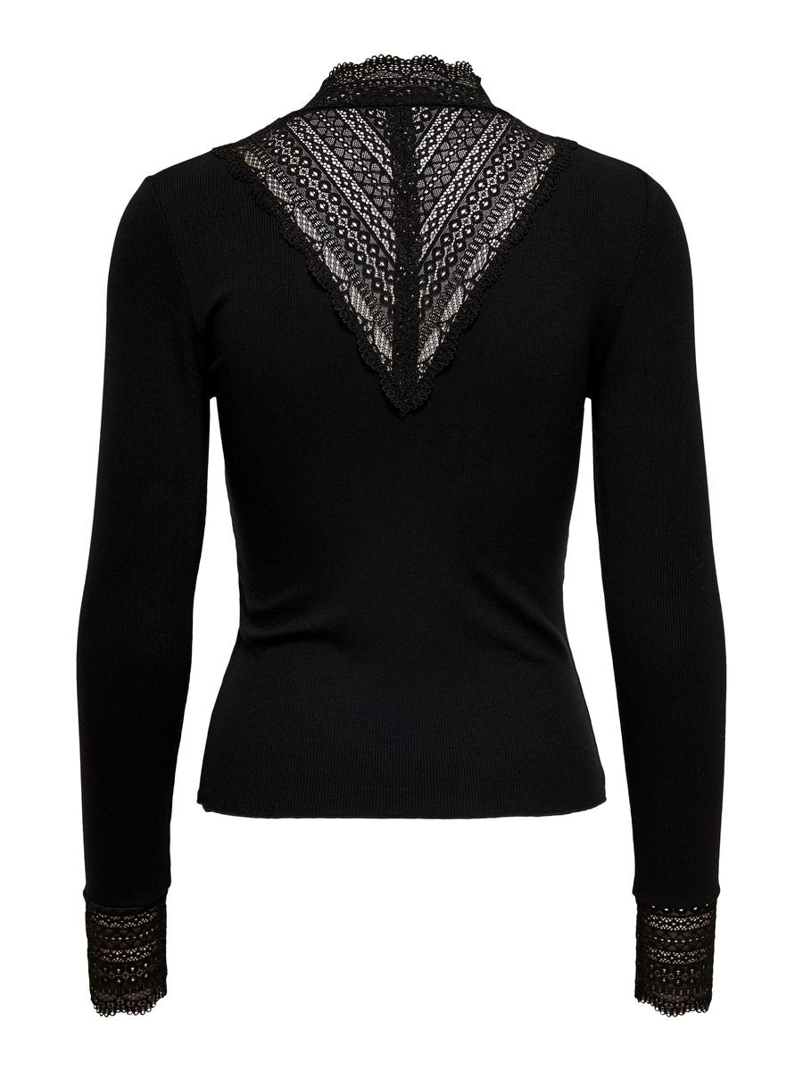 ONLTILDE L/S HIGH NECK LACE TOP JRS