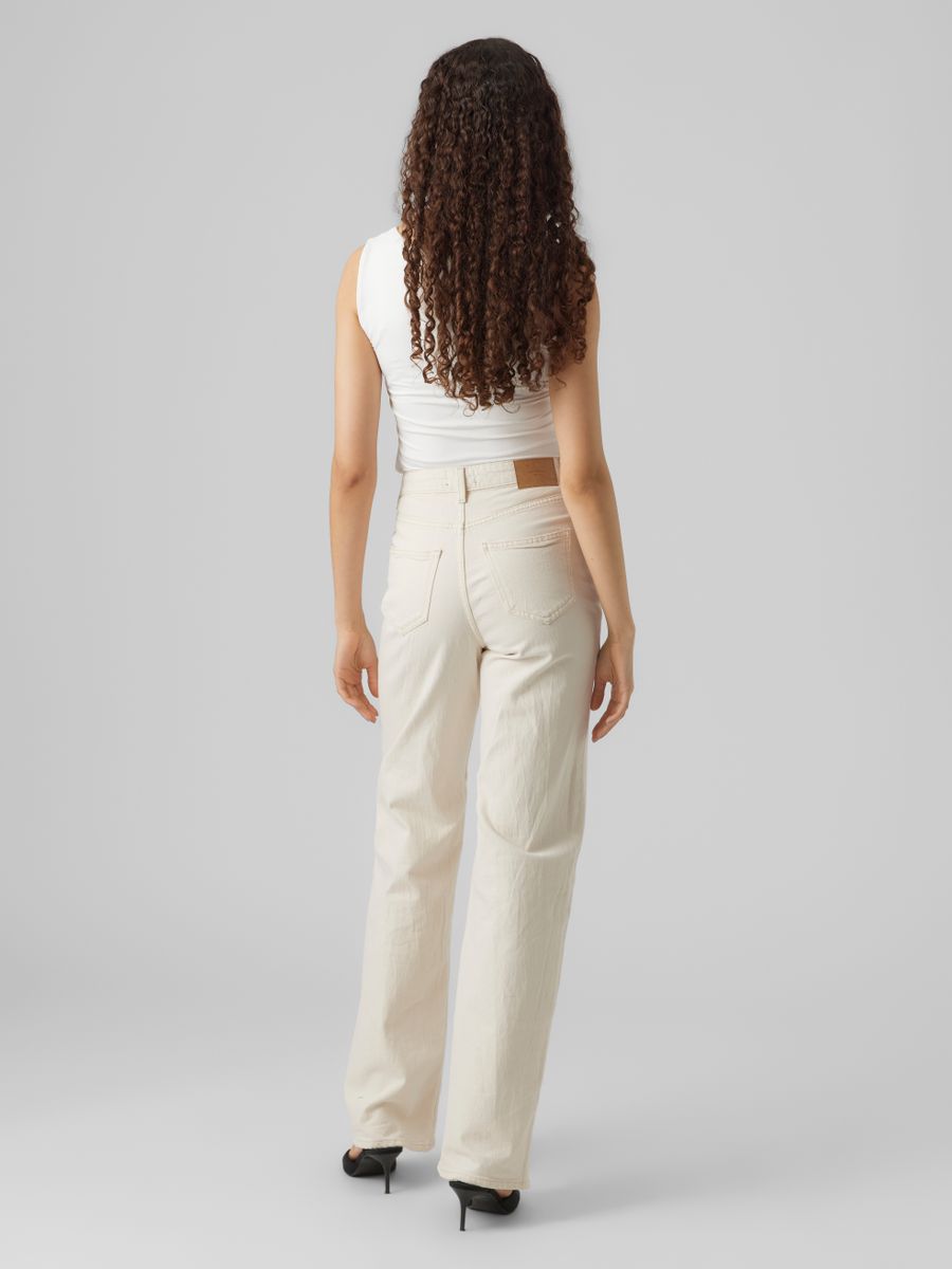 VMTESSA HR WIDE JEANS ECRU GA NOOS
