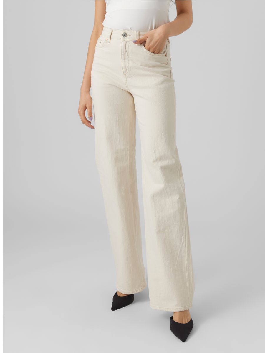 VMTESSA HR WIDE JEANS ECRU GA NOOS