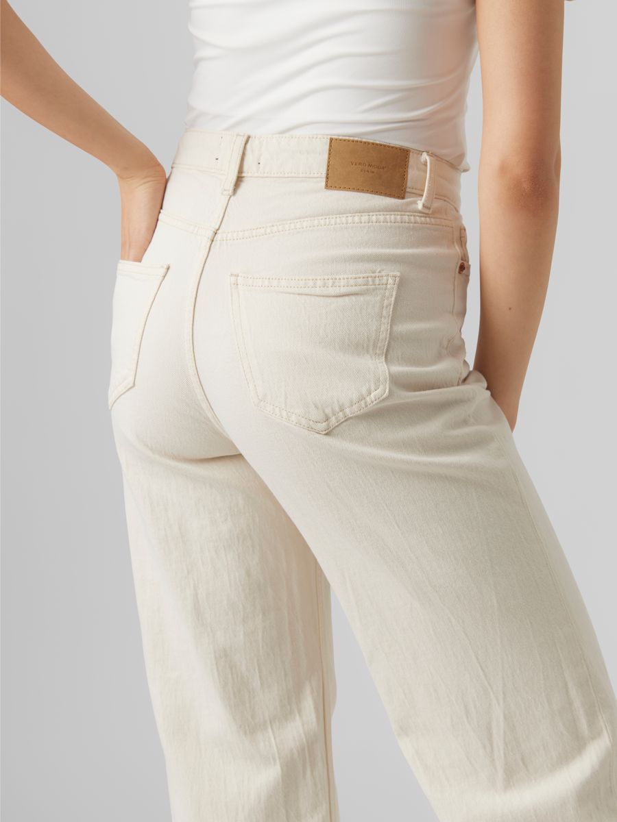 VMTESSA HR WIDE JEANS ECRU GA NOOS