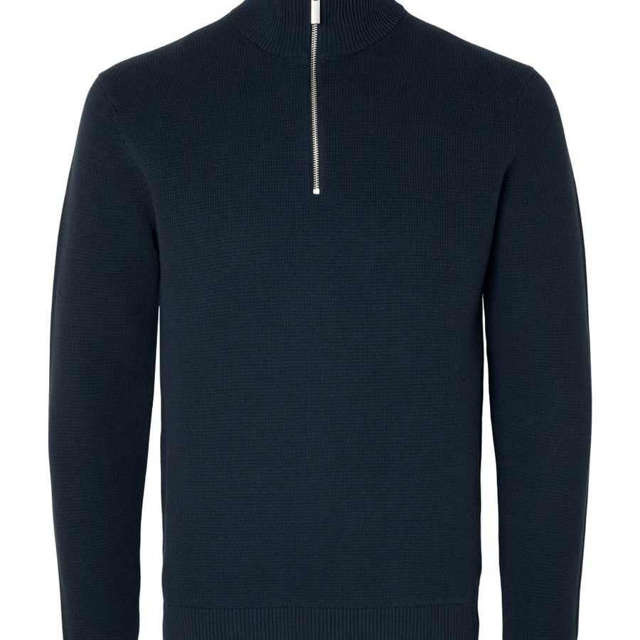 SLMDANE LS KNIT STRUCTURE HALF ZIP