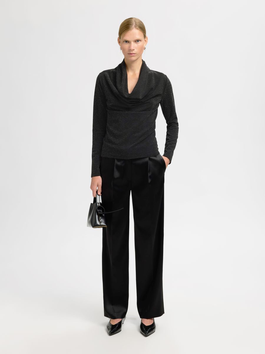 SLFSANDRA LS COWL NECK TOP