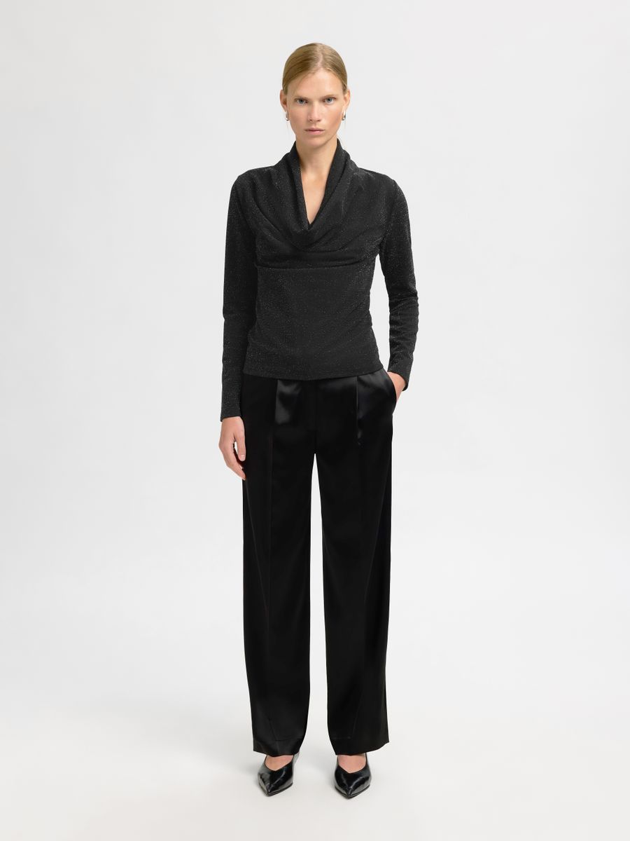 SLFSANDRA LS COWL NECK TOP
