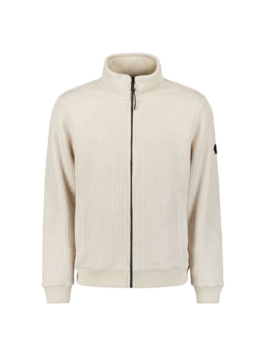 Sweater Full Zip Stand Up Collar Bonded Knit