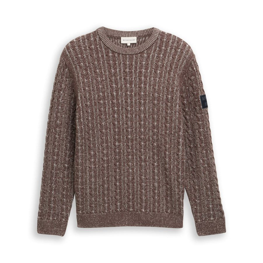 Strickpullover mit Zopfmuster