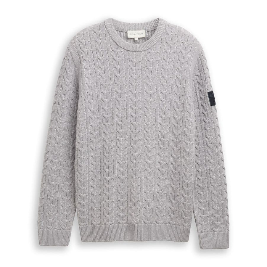 Strickpullover mit Zopfmuster