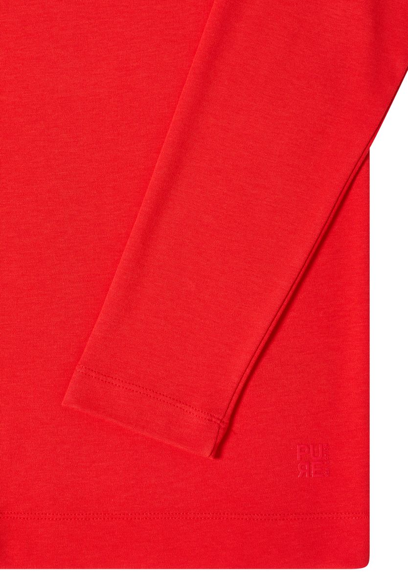 Funnelneck Shirt in Unifarbe