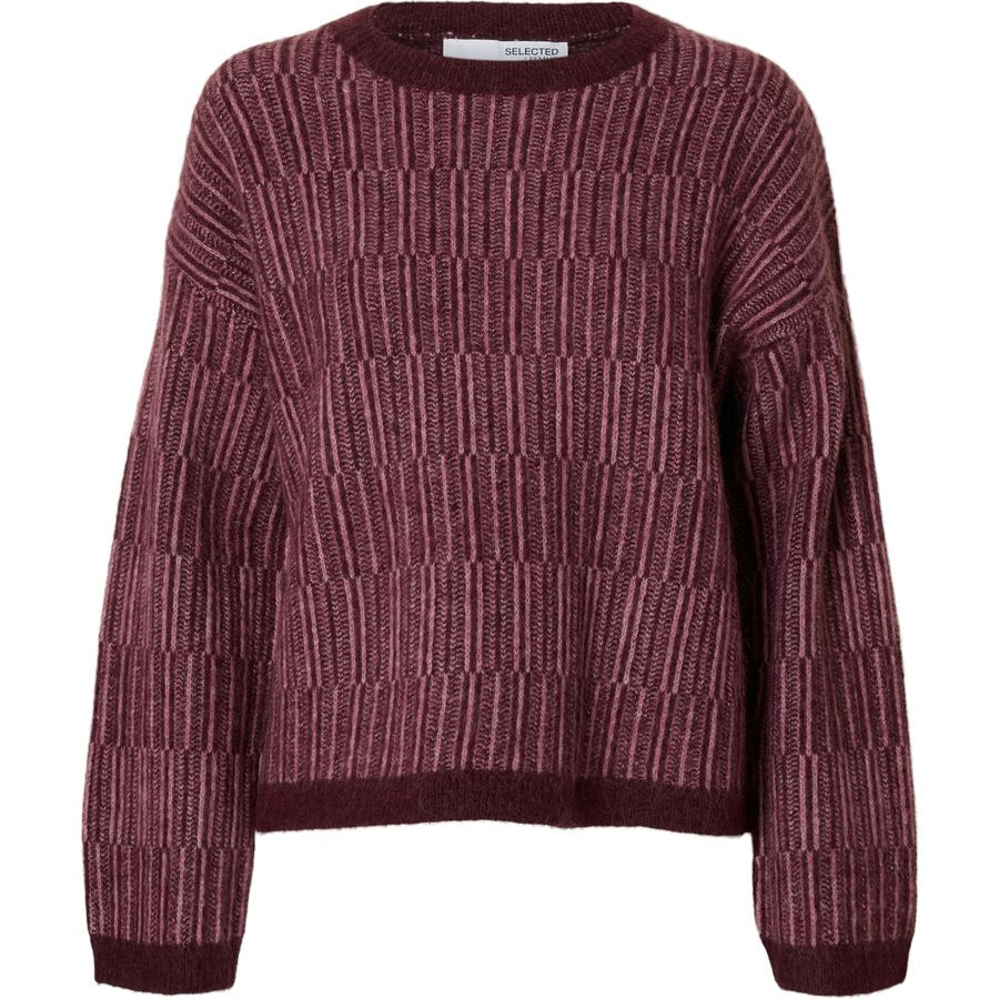 SLFALVA LS KNIT STRIPE O-NECK