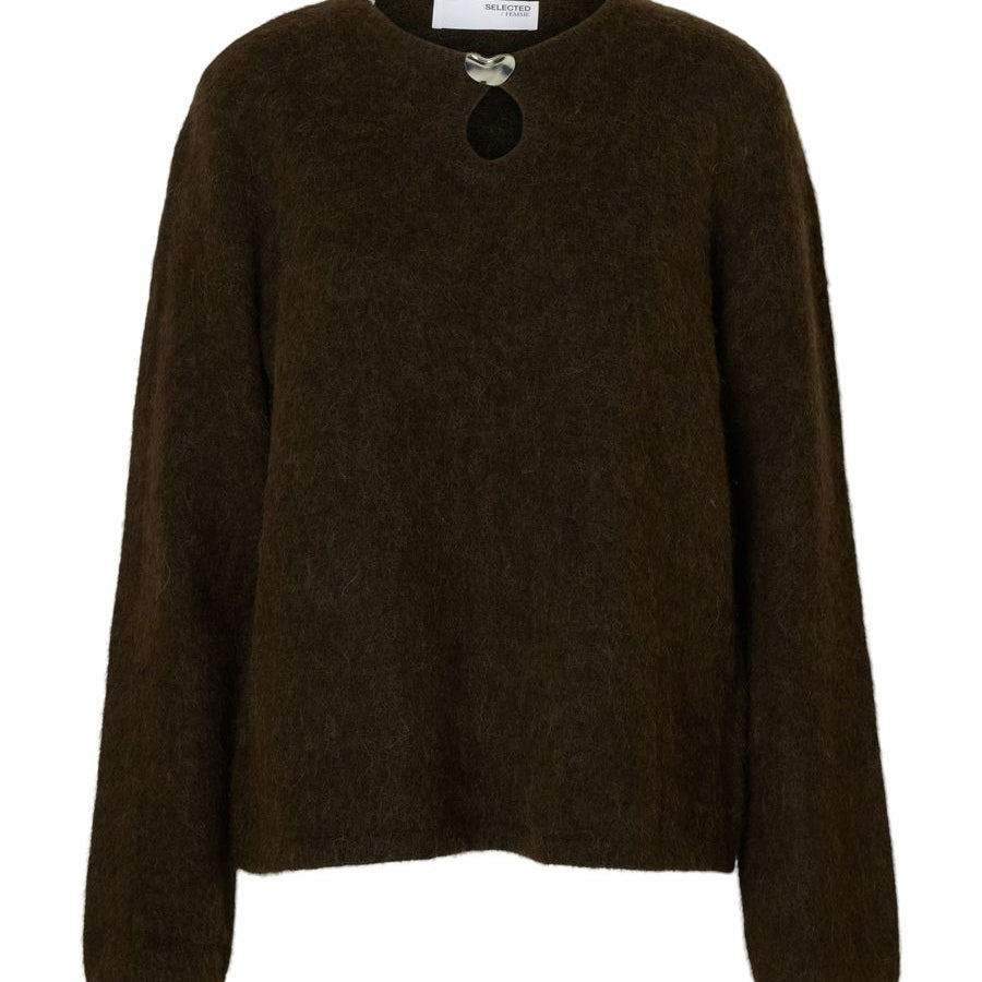 SLFLULU BRUSHED LS KNIT KEYHOLE O-N