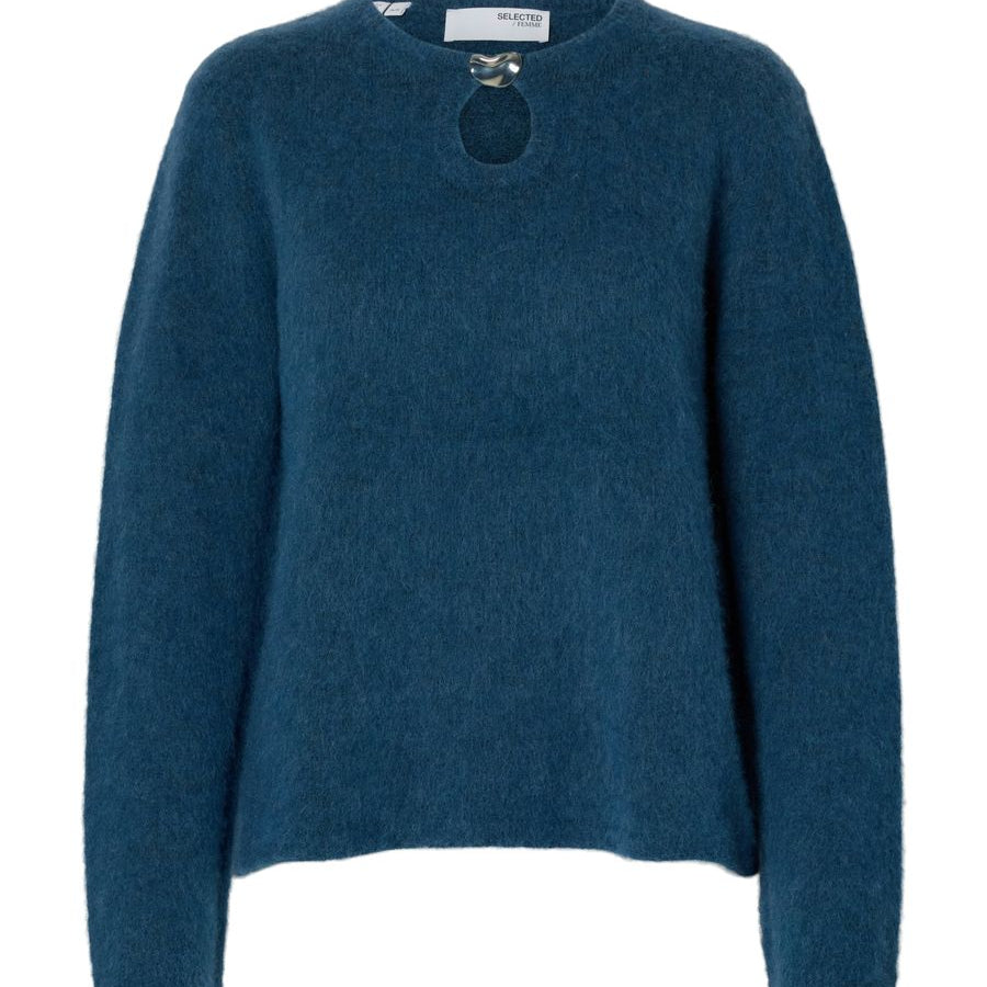 SLFLULU BRUSHED LS KNIT KEYHOLE O-N