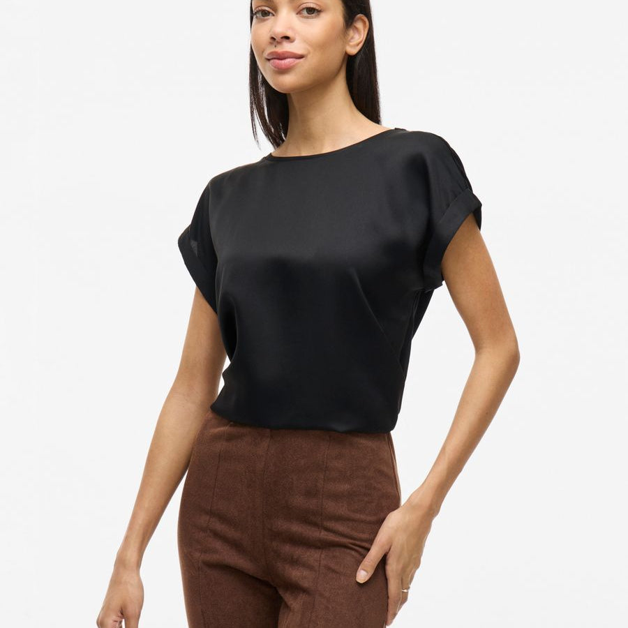 VIELLETTE S/S SATIN TOP - NOOS