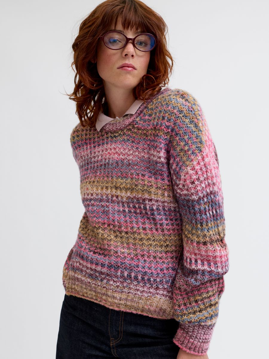 JXSIMONE SPACE DYE CREW NECK KNIT S