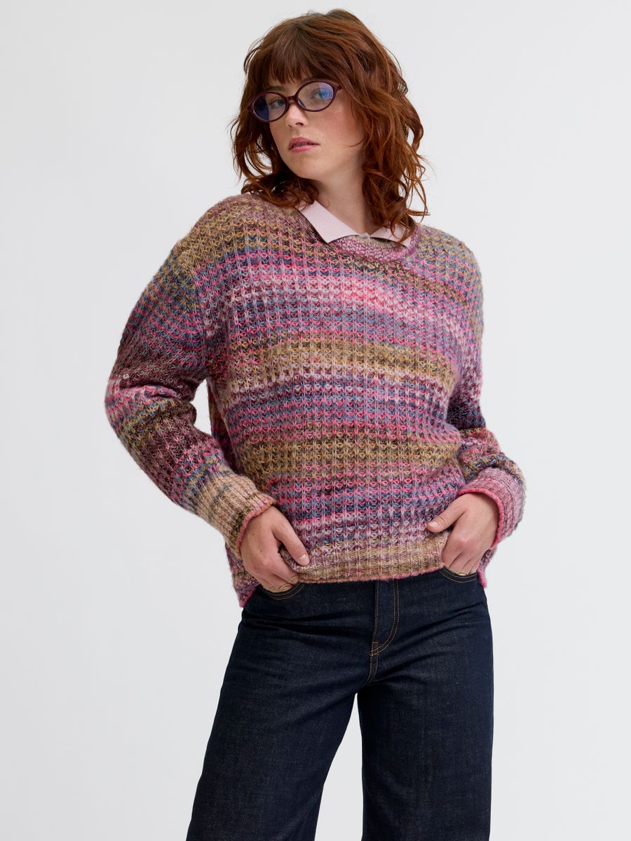 JXSIMONE SPACE DYE CREW NECK KNIT S