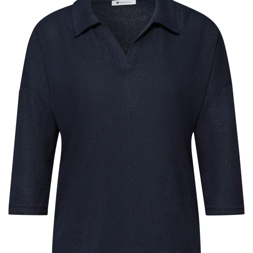 LTD QR knit look polo shirt
