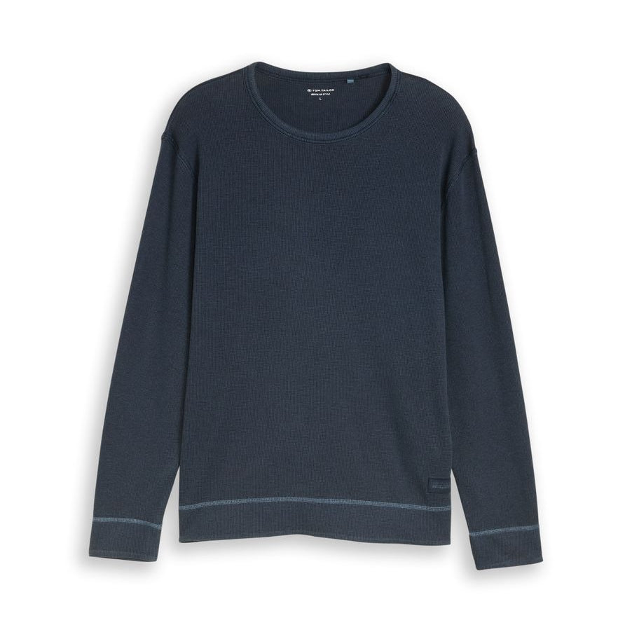 Langarmshirt mit Waffelstruktur