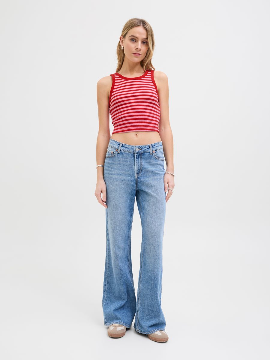 JXFALLON STR SL STRIPE RIB TOP JRS