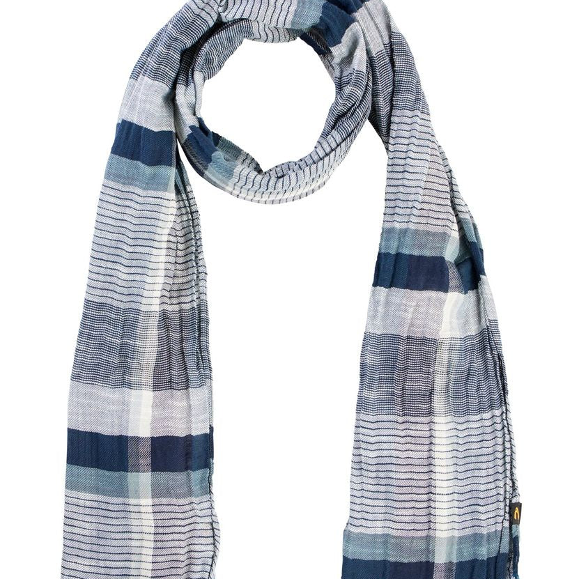 Multicolour Webschal aus Baumwoll-Twill