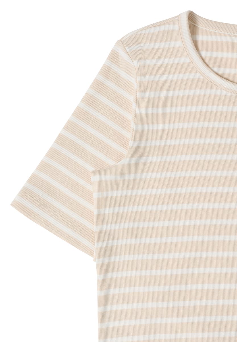 T-Shirt mit Rundhals und Streifen