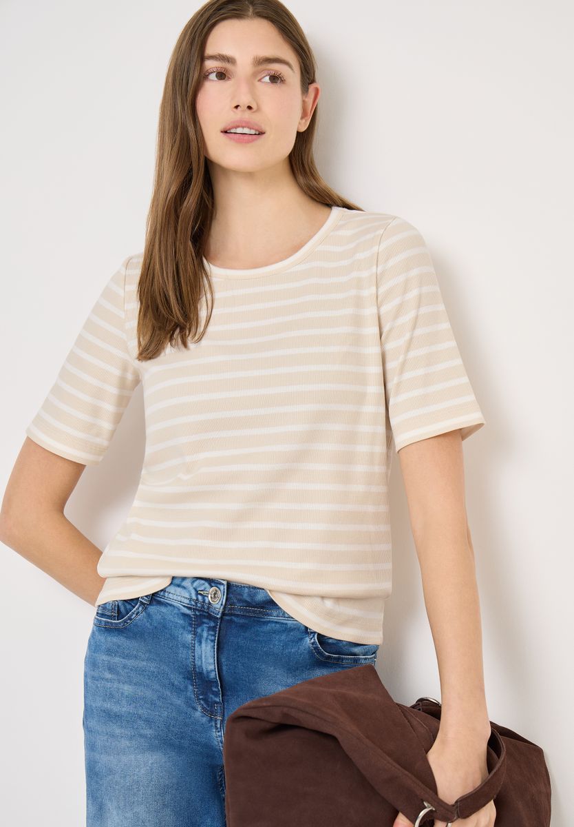 T-Shirt mit Rundhals und Streifen
