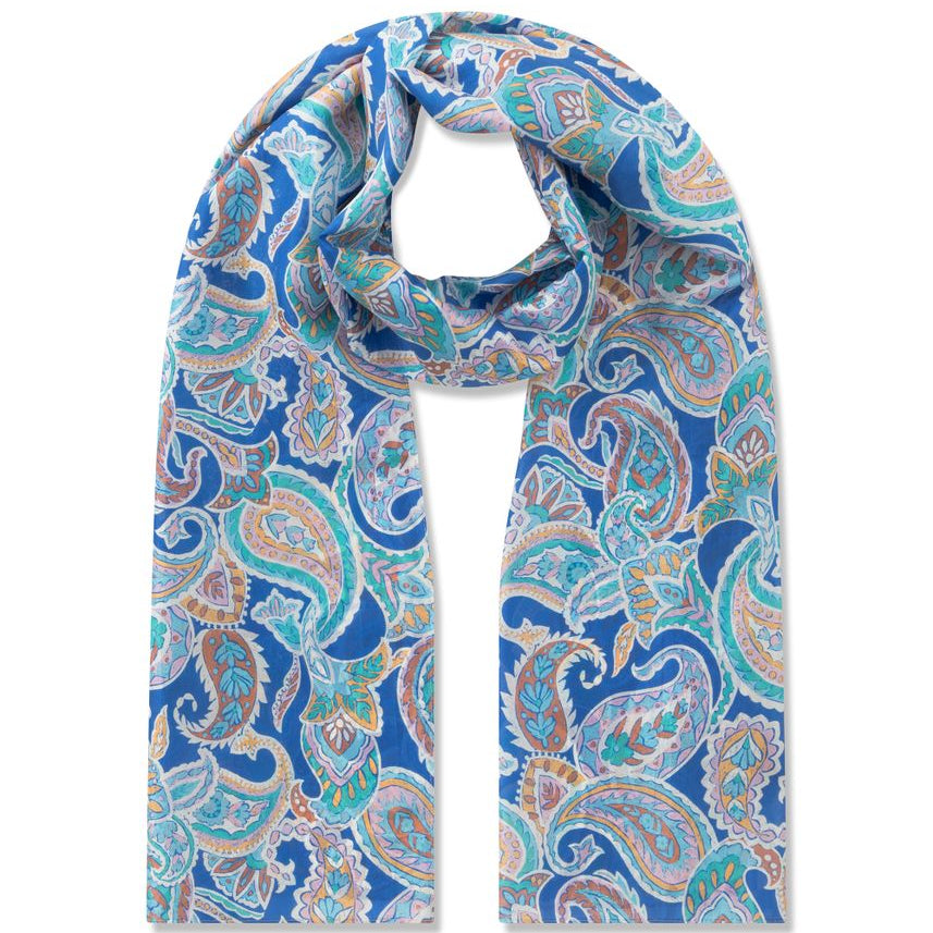 PRINTED SCARF SILK PONGÉ PAISLEY bl