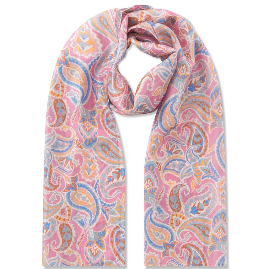 PRINTED SCARF SILK PONGÉ PAISLEY bl
